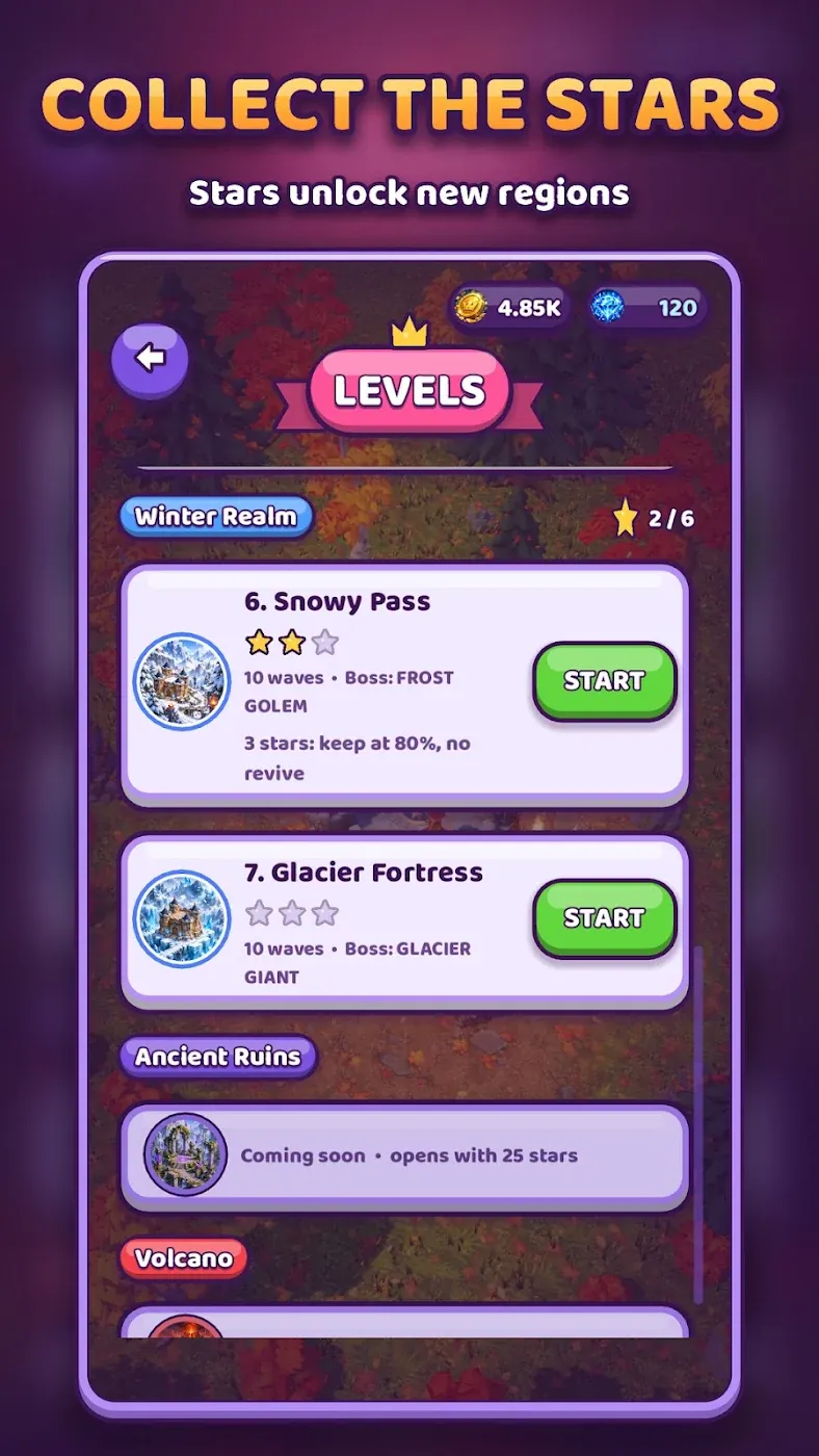 Level select with stars