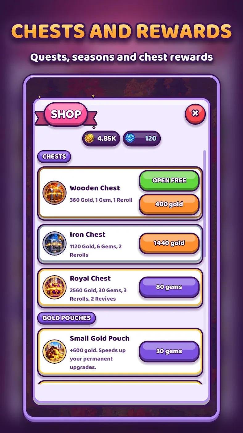 Chests and rewards