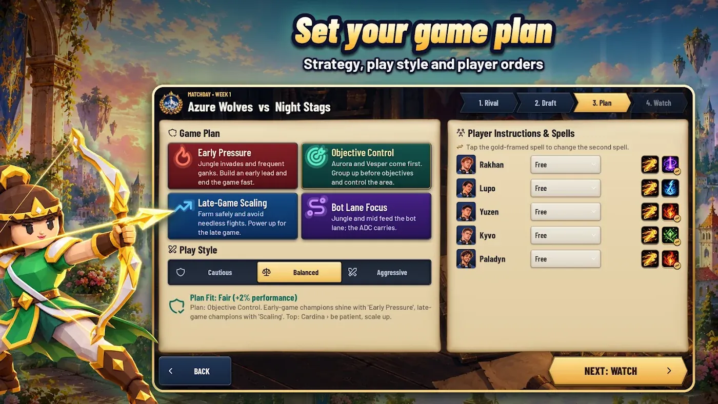 Set your game plan: strategy, play style and player orders