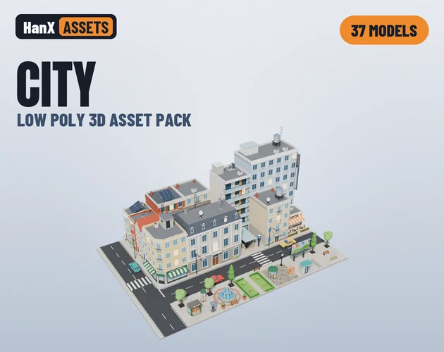 Low Poly City Pack: low poly 3D models